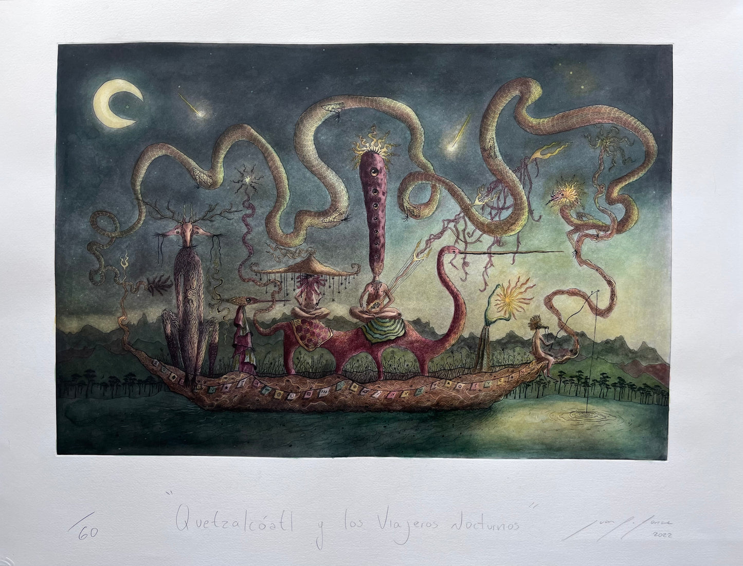 Quetzalcoatl y los viajeros nocturnos // ACUARELA