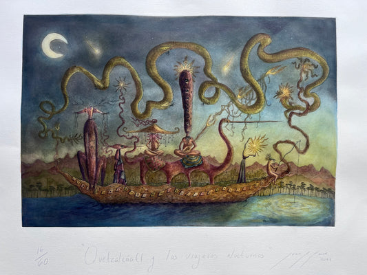 Quetzalcoatl y los viajeros nocturnos // ACUARELA